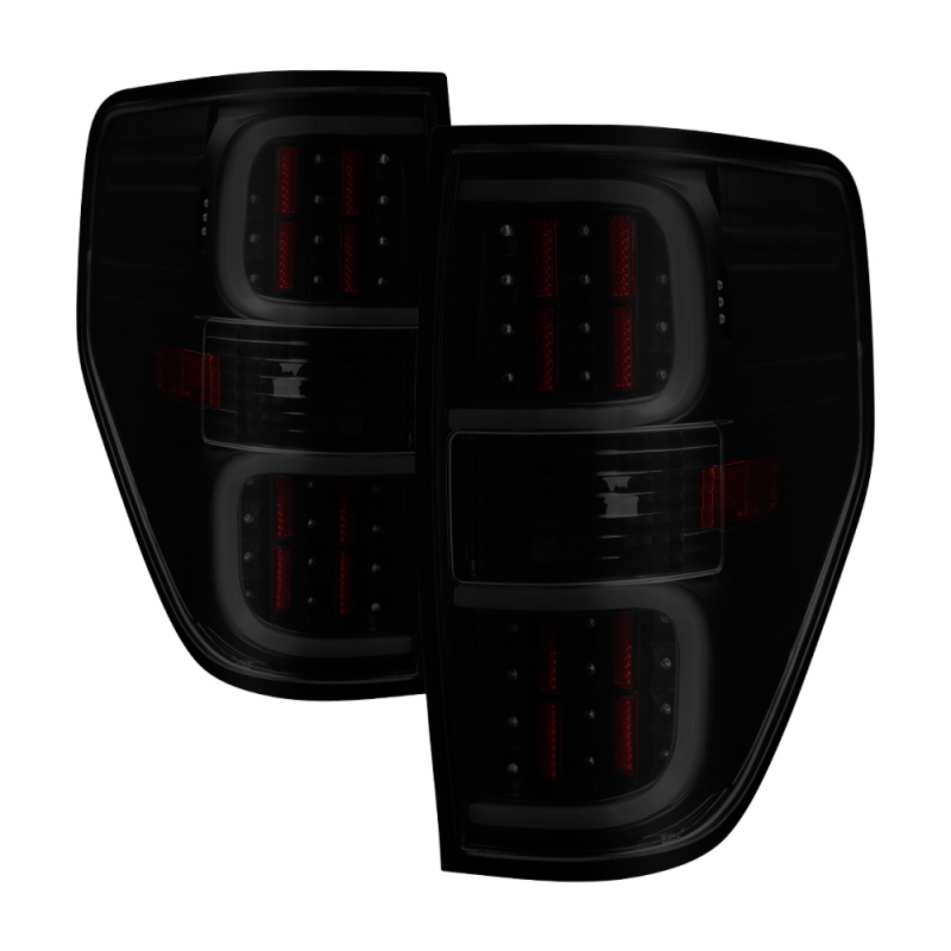 Picture of xTune Ford F150 09-14 LED Tail Lights - Black ALT-ON-FF15009-LBLED-BSM