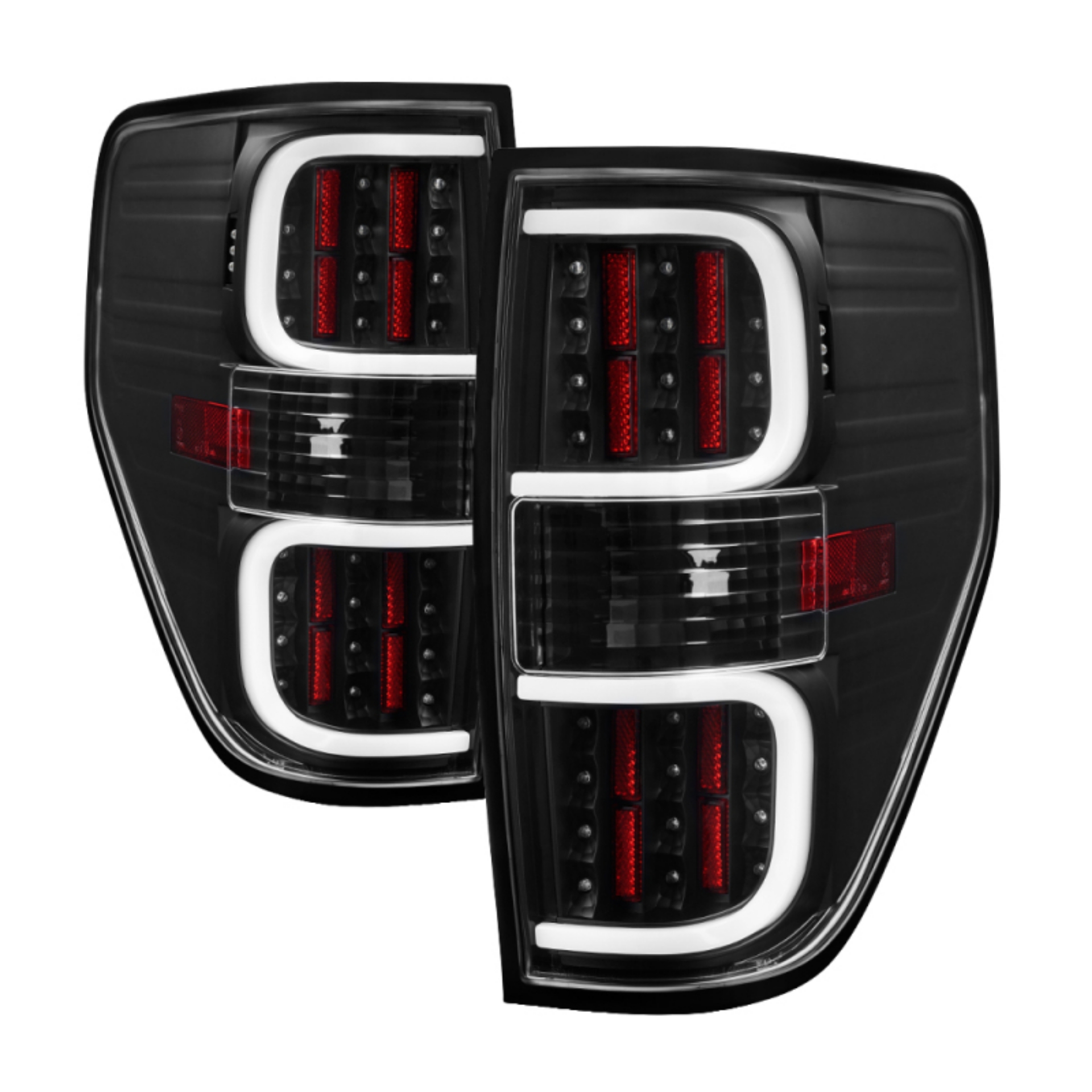 Picture of xTune Ford F150 09-14 LED Tail Lights - Black ALT-ON-FF15009-LBLED-BK