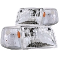 Picture of ANZO 1993-1997 Ford Ranger Crystal Headlights Chrome w- Corner Lights 2pc