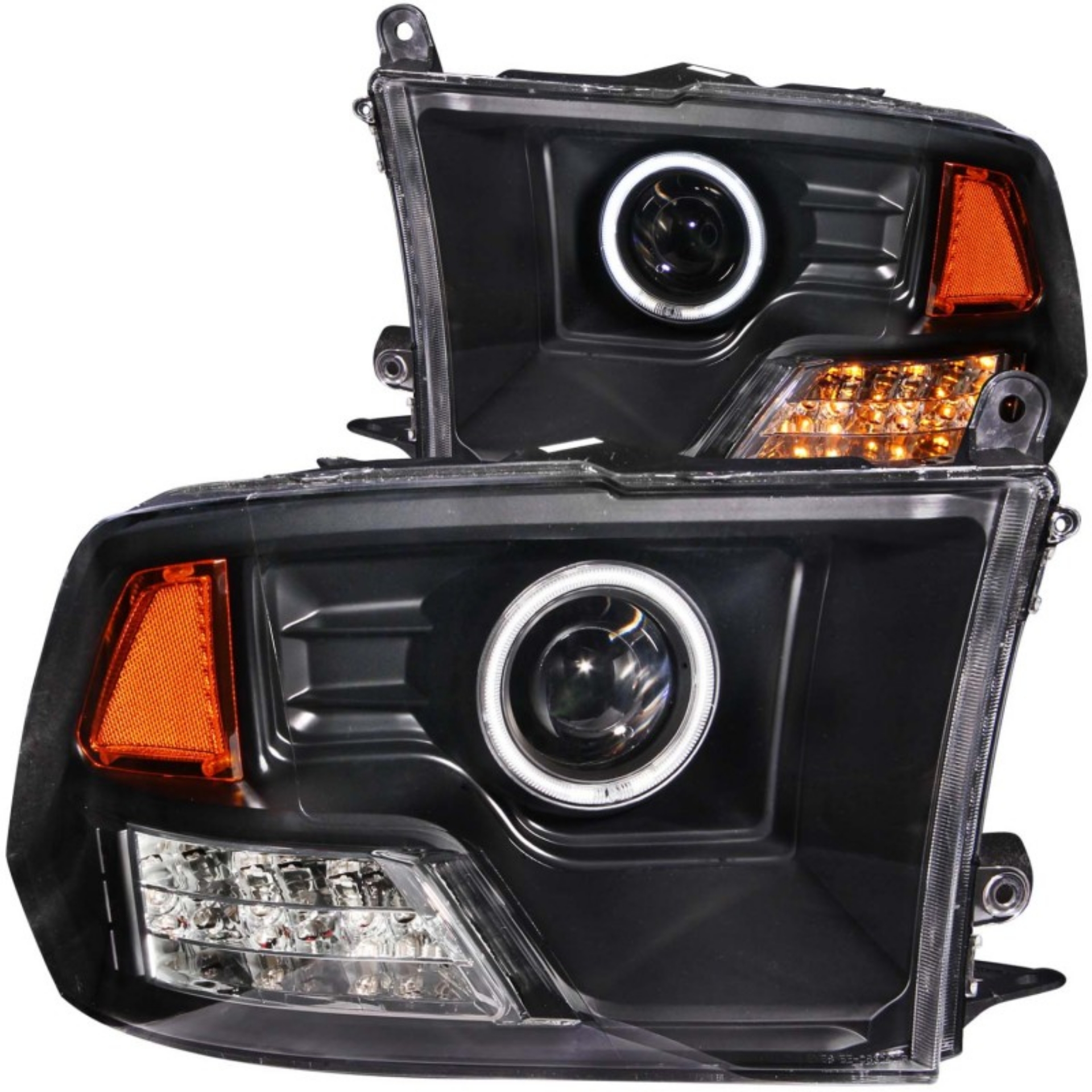 Picture of ANZO 2009-2015 Dodge Ram 1500 Projector Headlights w- Halo Black CCFL