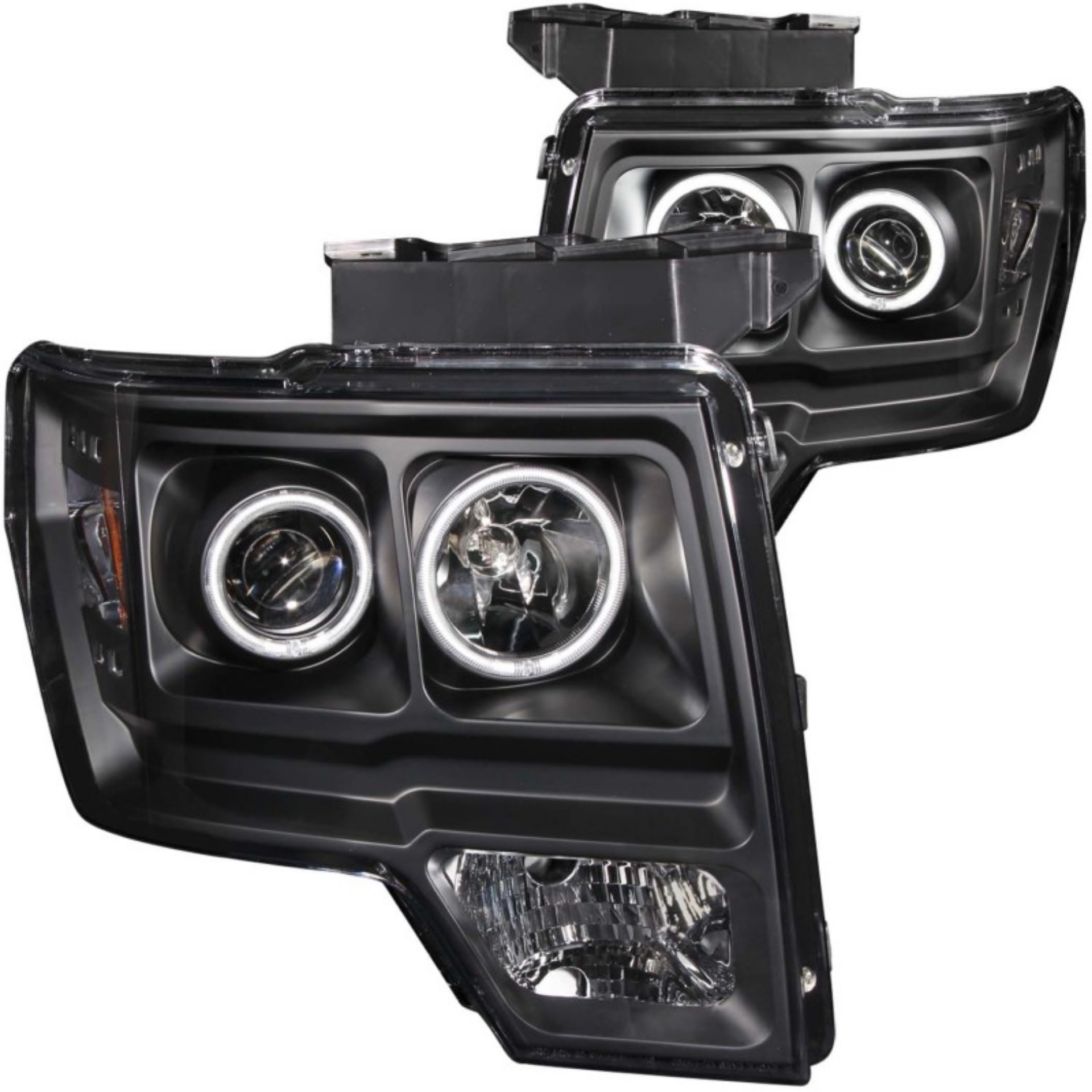 Picture of ANZO 2009-2014 Ford F-150 Projector Headlights w- Halo Black CCFL