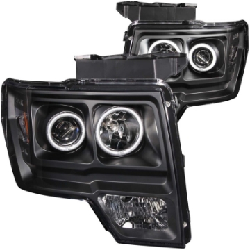 Picture of ANZO 2009-2014 Ford F-150 Projector Headlights w- Halo Black CCFL