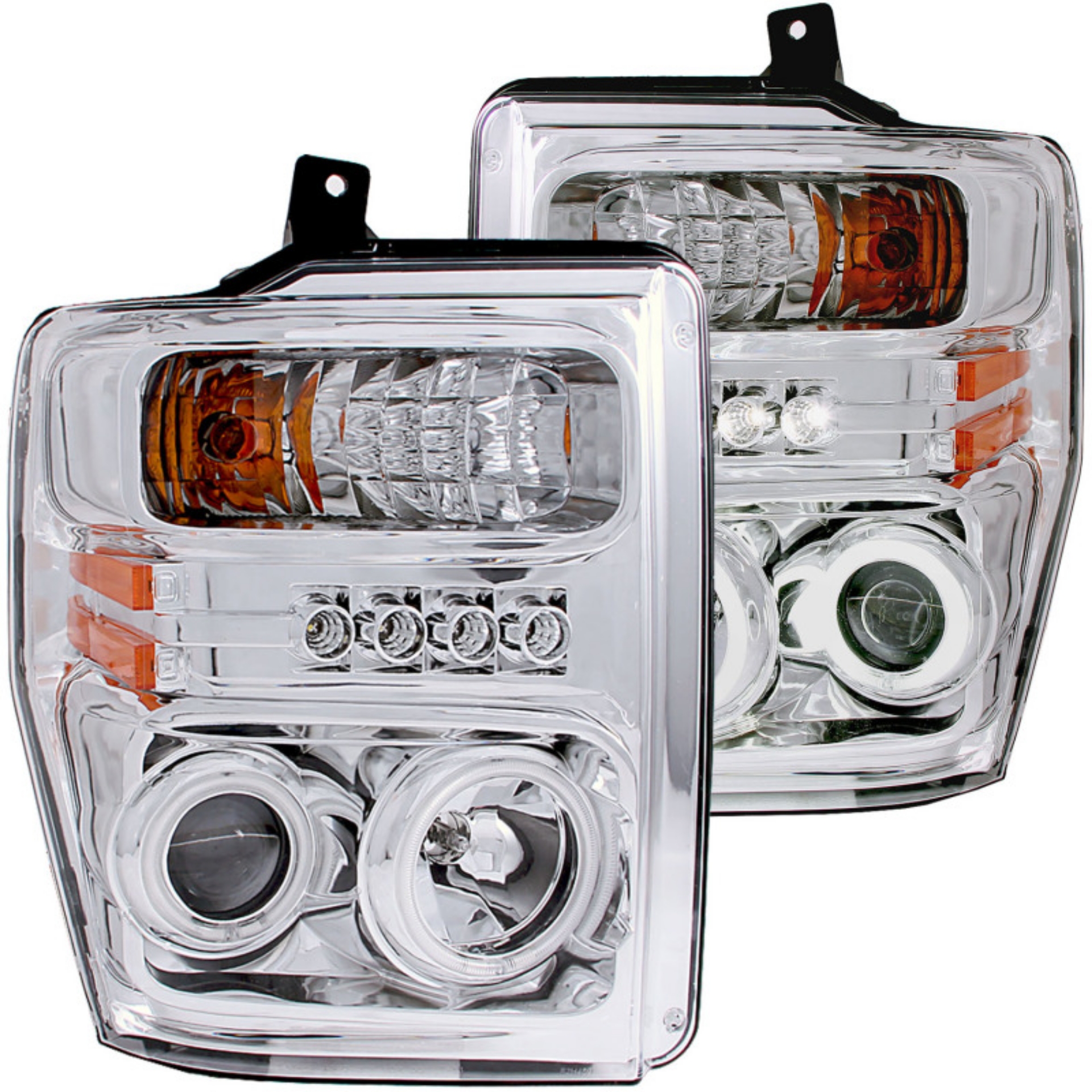 Picture of ANZO 2008-2010 Ford F-250 Projector Headlights w- Halo Chrome CCFL