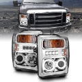 Picture of ANZO 2008-2010 Ford F-250 Projector Headlights w- Halo Chrome CCFL