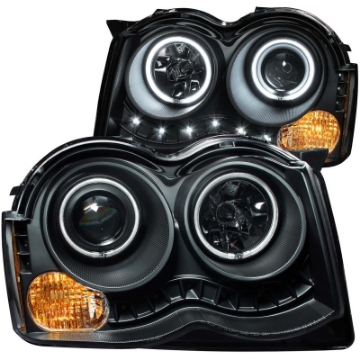 Picture of ANZO 2008-2010 Jeep Grand Cherokee Projector Headlights w- Halo Black CCFL