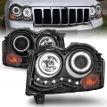 Picture of ANZO 2008-2010 Jeep Grand Cherokee Projector Headlights w- Halo Black CCFL