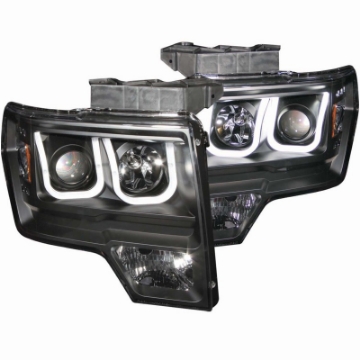Picture of ANZO 2009-2014 Ford F-150 Projector Headlights w- U-Bar Black