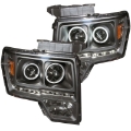 Picture of ANZO 2009-2014 Ford F-150 Projector Headlights w- Halo Black CCFL G2