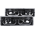 Picture of ANZO 1988-1998 Chevrolet C1500 Crystal Headlights Black w- Low - Brow