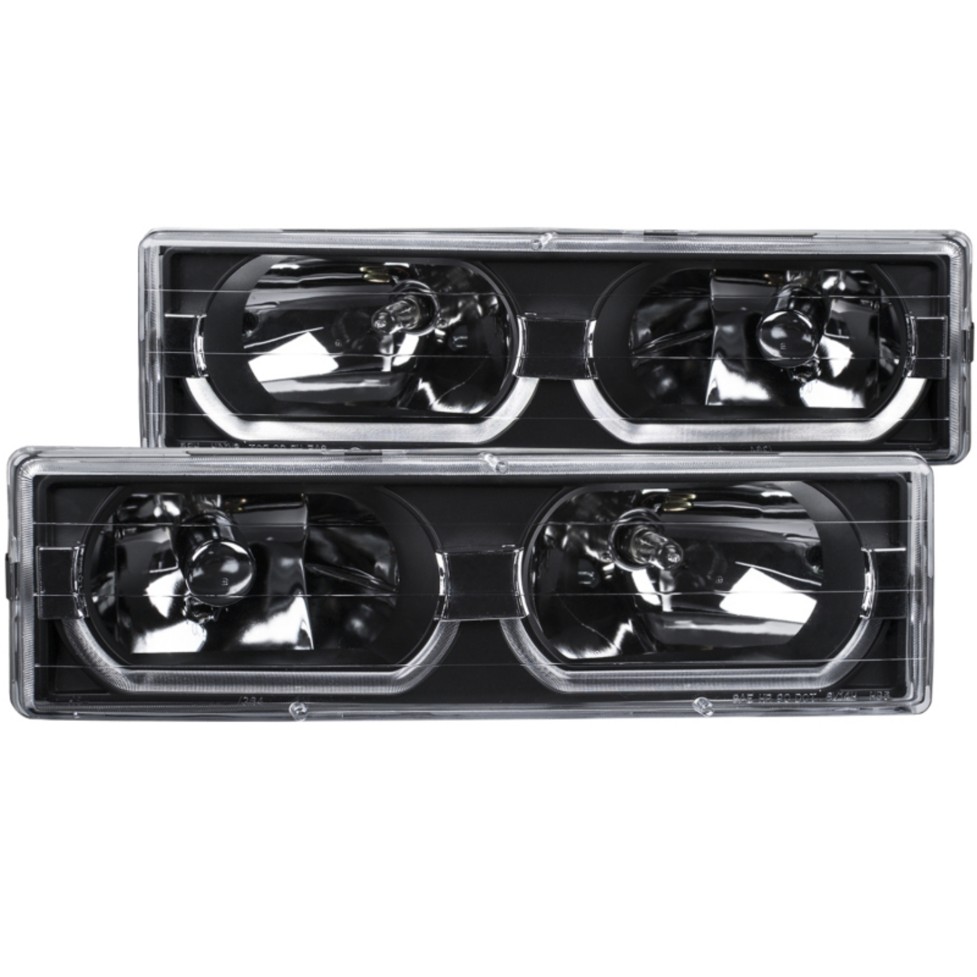 Picture of ANZO 1988-1998 Chevrolet C1500 Crystal Headlights Black w- Low - Brow