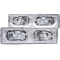 Picture of ANZO 1988-1998 Chevrolet C1500 Crystal Headlights Chrome w- Low - Brow