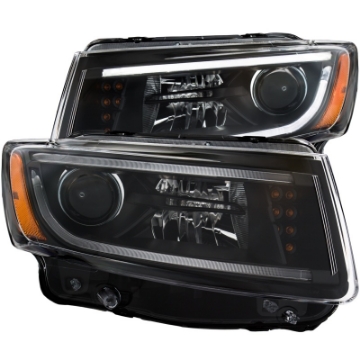 Picture of ANZO 2014-2015 Jeep Grand Cherokee Projector Headlights w- Plank Style Design Black
