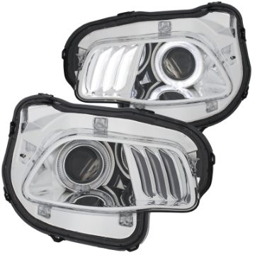 Picture of ANZO 2014-2016 Jeep Cherokee Projector Headlights Chrome clear w- white and Red