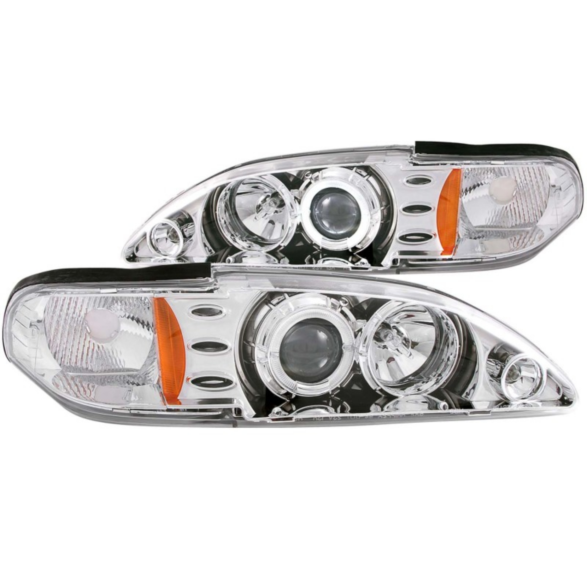 Picture of ANZO 1994-1998 Ford Mustang Projector Headlights w- Halo Chrome 1pc