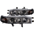 Picture of ANZO 1990-1993 Honda Accord Projector Headlights w- Halo Black 1pc