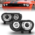 Picture of ANZO 2008-2014 Dodge Challenger Projector Headlights w- Halo Black CCFL