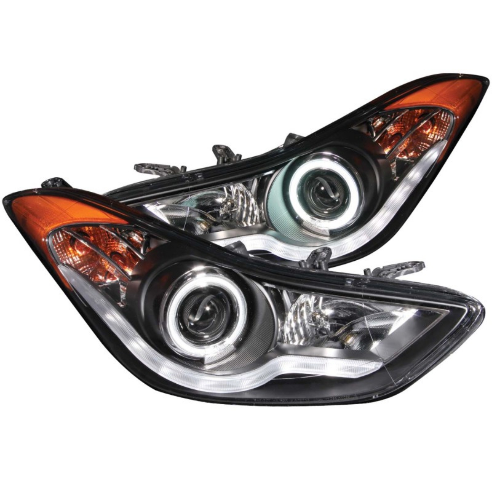 Picture of ANZO 2011-2014 Hyundai Elantra Projector Headlights w- Halo Black CCFL