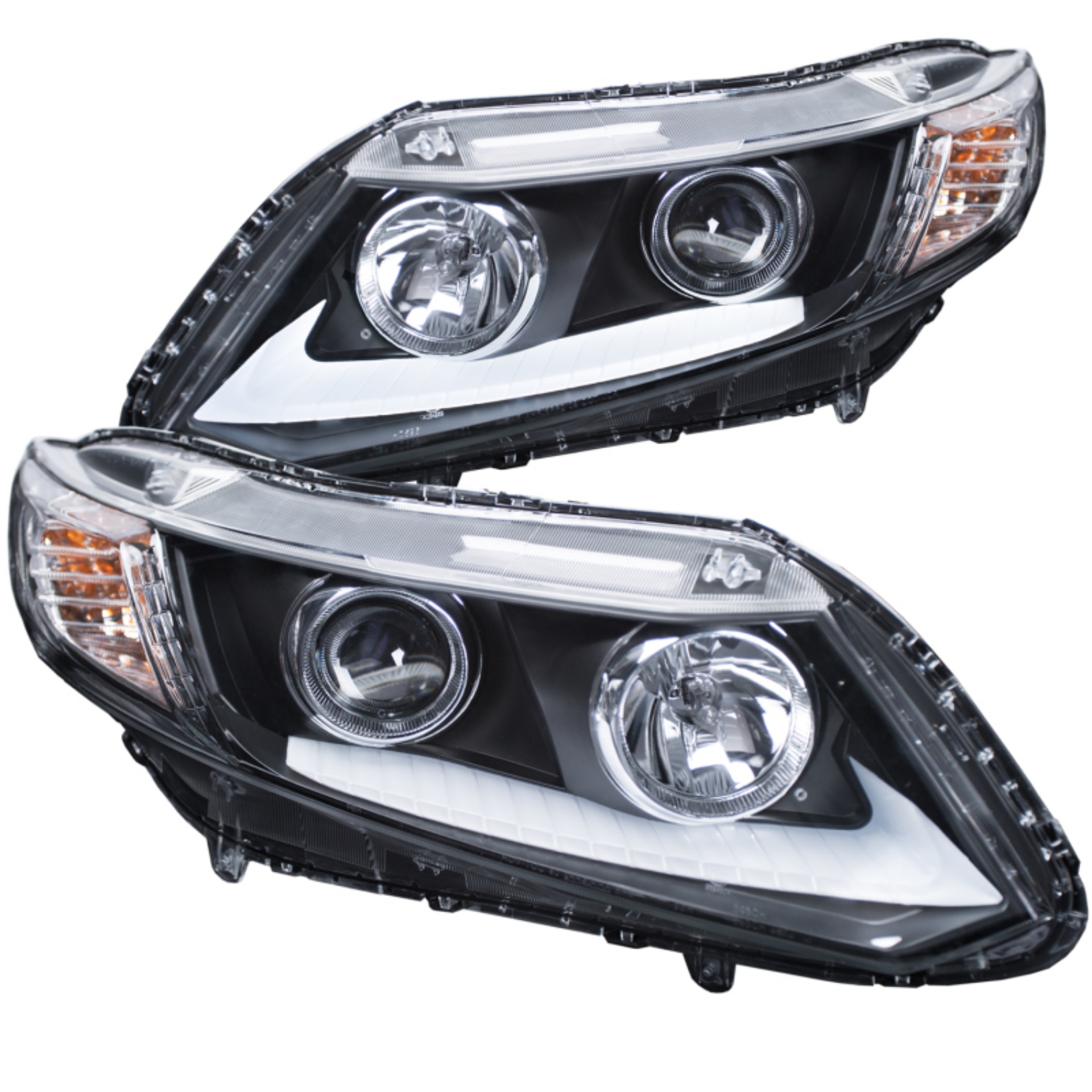 Picture of ANZO 2012-2015 Honda Civic Projector Headlights w- U-Bar Chrome