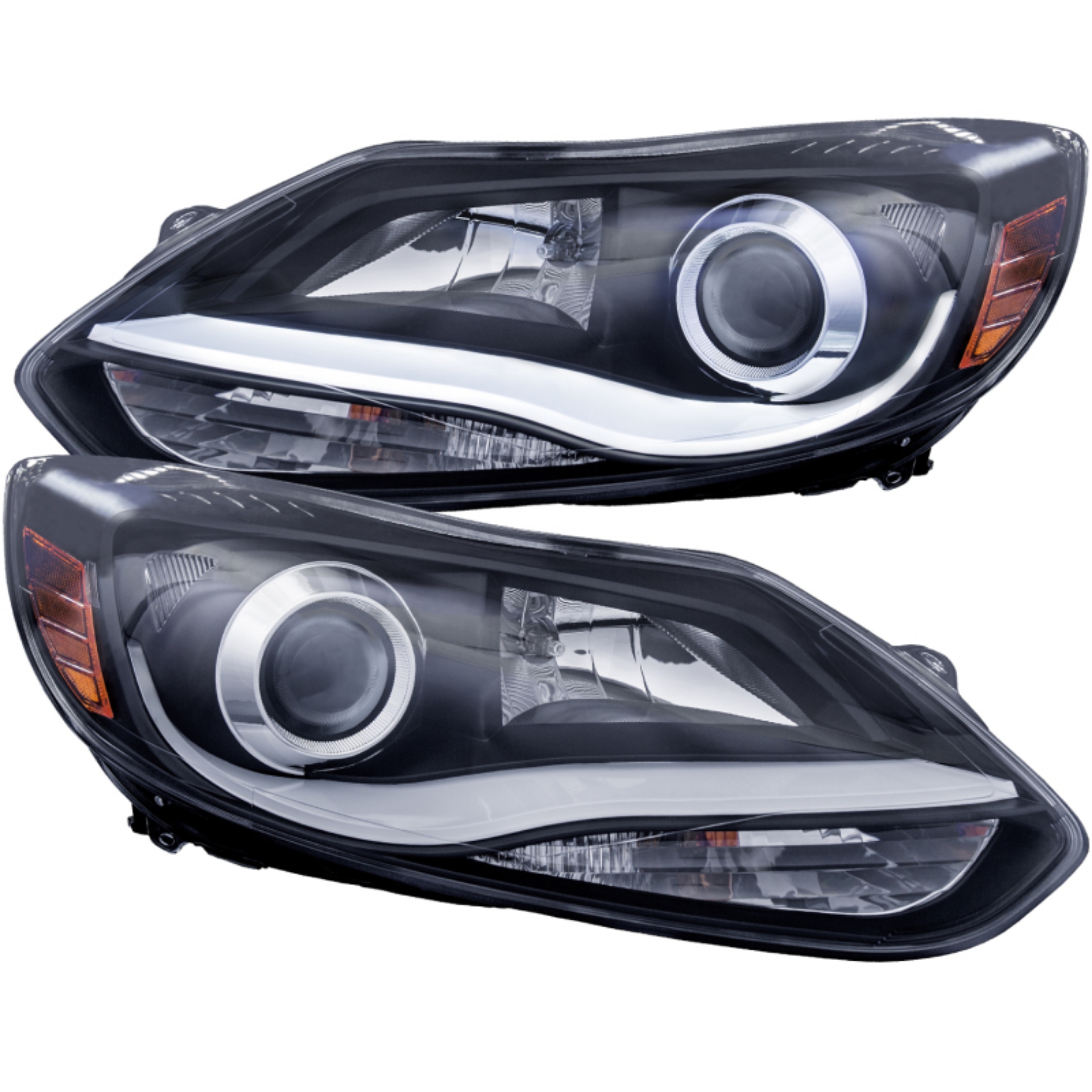 Picture of ANZO 2012-2014 Ford Focus Projector Headlights w- Plank Style Design Black