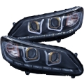 Picture of ANZO 2013-2015 Honda Accord Projector Headlights w- U-Bar Black