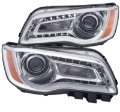 Picture of ANZO 2011-2014 Chrysler 300 Projector Headlights w- Plank Style Design Chrome