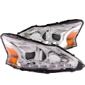 Picture of ANZO 2013-2014 Nissan Altima Projector Headlights w- Plank Style Design Chrome