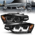 Picture of ANZO 2012-2015 BMW 3 Series Projector Headlights w- U-Bar Black