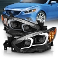Picture of ANZO 2014-2015 Mazda 6 Projector Headlights w- Plank Style Design Black