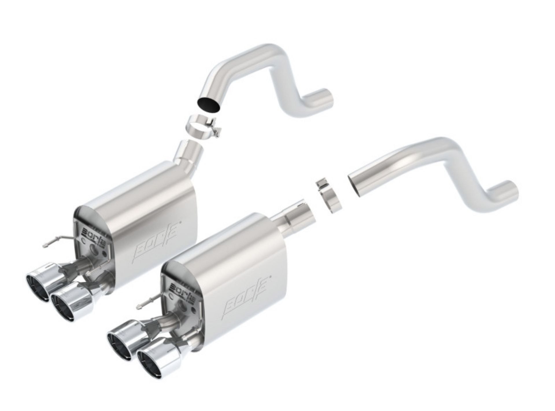 Picture of Borla 06-13 Chevy Corvette C6 ZO6-ZR1 Manual Trans S-Type II Rear Section Exht Dual Rd Rolled Tips