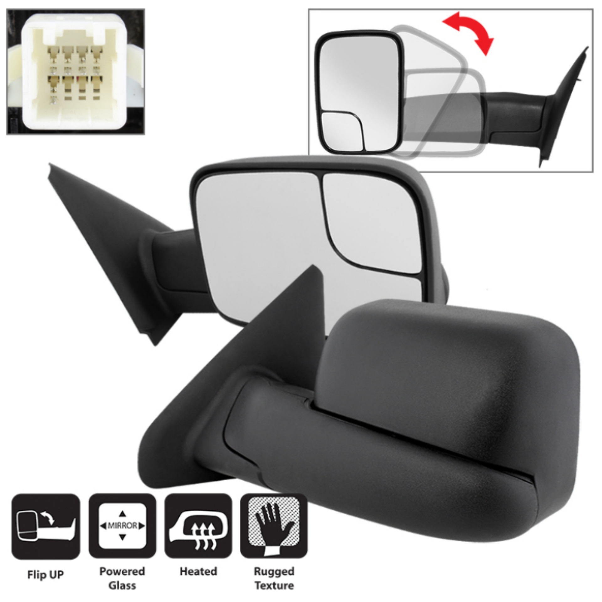 Picture of xTune 02-09 Dodge Ram 1500-2500-3500 Extendable - Power Heated Mirrors MIR-DRAM02-PW-SET