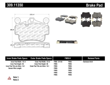 Picture of StopTech Performance 09-10 Porsche Boxster - 08-10 Boxster S-Cayman - 05-08 911 Front Brake Pads