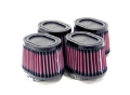 Picture of K&N Universal Rubber Filter 2-125in Flange ID-3in x 4in Tapered Oval-2-75in Height 4 Filters