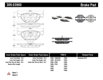 Picture of StopTech Performance 87-99 BMW M3 - 89-93 M5 - 98-02 Z3 Rear Street Performance Brake Pads