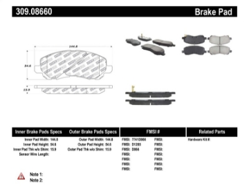 Picture of StopTech Performance 07-10 Jeep Compass-Patriot - 01-09 Mitsubishi Eclipse Front Brake Pads