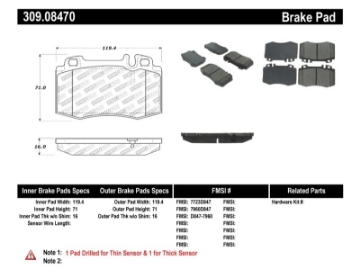 Picture of StopTech Performance 94-12-96 Maserati - Mercedes Benz C-E-ML-S-SL Series Front Brake Pads