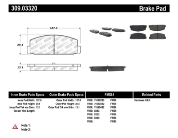 Picture of StopTech Performance 89-95 Mazda RX7 - 03-05 Mazda 6 Rear Brake Pads