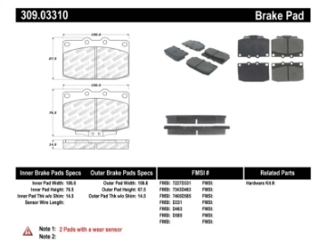 Picture of StopTech Performance 89-95 Mazda RX7 Front Brake Pads