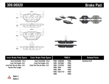 Picture of StopTech Performance 01-02 BMW Z3 - 03-09 Z4 - 10-90-07 3 Series - 99-09 Saab 9-5 Rear Brake Pads