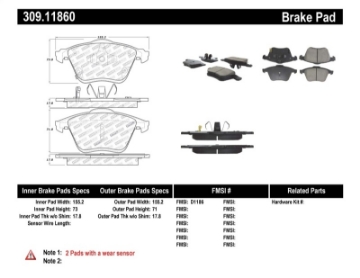 Picture of StopTech Performance 06-07 Mazda 6 Front Brake Pads