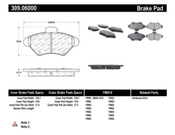 Picture of StopTech Performance 94-98 Ford Mustang - 93-97 Thunderbird - 93-97 Mercury Cougar Front Brake Pads