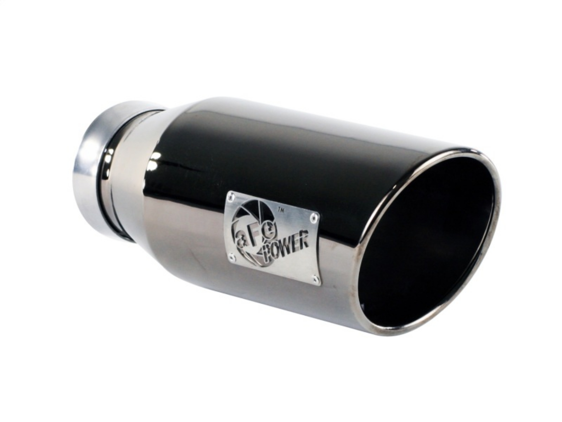 Picture of aFe MACHForce XP Exhausts Tips SS-304 EXH Tip 4In x 6Out x 15L Bolt-On blk chrome