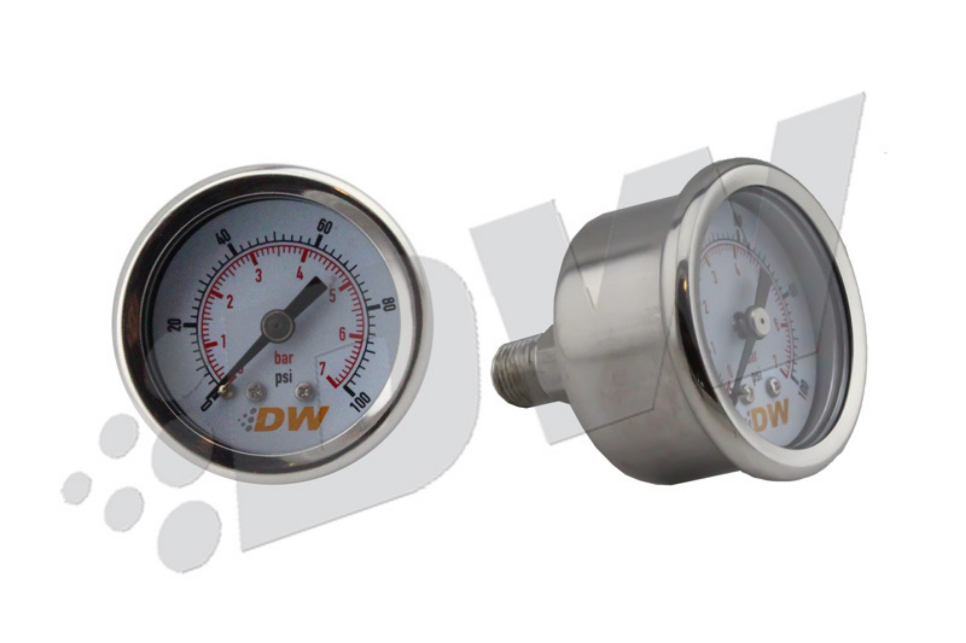 Picture of DeatschWerks 0-100 PSI 1-8in NPT Mechanical Fuel Pressure Gauge