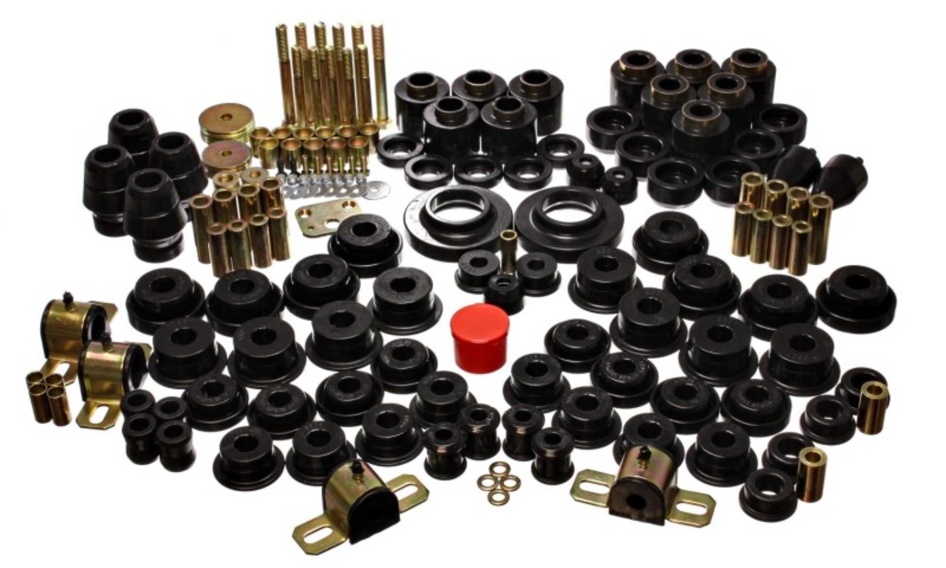 Picture of Energy Suspension 97-06 Jeep Wrangler TJ w- 1in Body Lift Kit Black Hyper-Flex Master Bushing Set