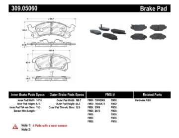Picture of StopTech Performance 90-98 Buick Skylark - 90-98 Pontiac Grand Am Front Brake Pads