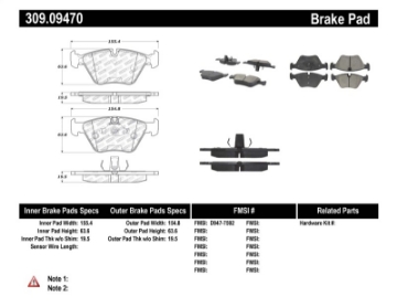 Picture of StopTech Performance 06-09 BMW M3-Z4 E86-E89 Front Brake Pads