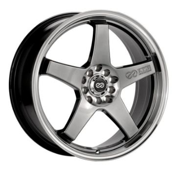 Picture of Enkei EV5 17x7 5x100-114-3 45mm Offset 72-6 Bolt Diameter Hyper Black w- Machined Lip Wheel