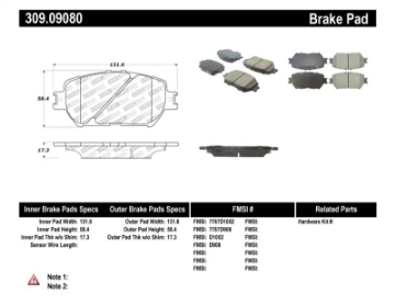 Picture of StopTech Performance 06 Lexus GS - 09-10 IS Front Brake Pads