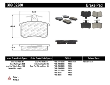 Picture of StopTech Performance 96-2-97 Audi A4 - 96-01 A4 Quattro - 95-98 A6 Rear Brake Pads