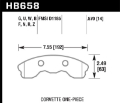 Picture of Hawk 10-11 Chevy Corvette Grand Sport - 06-08 Corvette Z06 1 piece Front DTC-70 Race Brake Pads