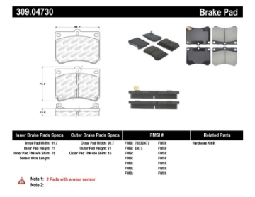 Picture of StopTech Performance 91-03 Ford Escort ZX2 - 92-95 Mazda MX-3 Front Brake Pads